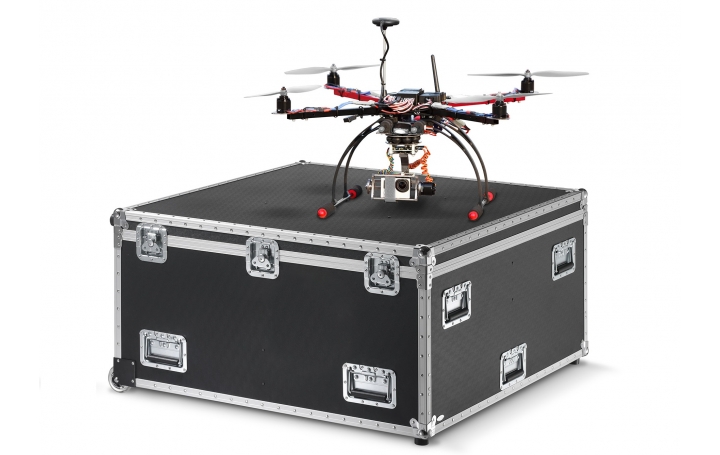 Esempio baule Mod. Tecno per Drone (Fram rif. Drone) - est. cm 97x97x49H